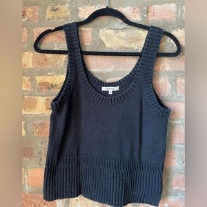 Madewell Black Minton Scoop Neck Cropped Sweater Tank
